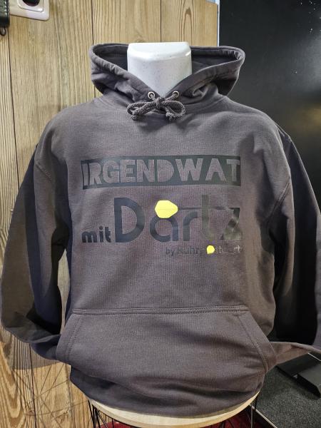 Hoodie Irgendwat mit Dartz Steingrau